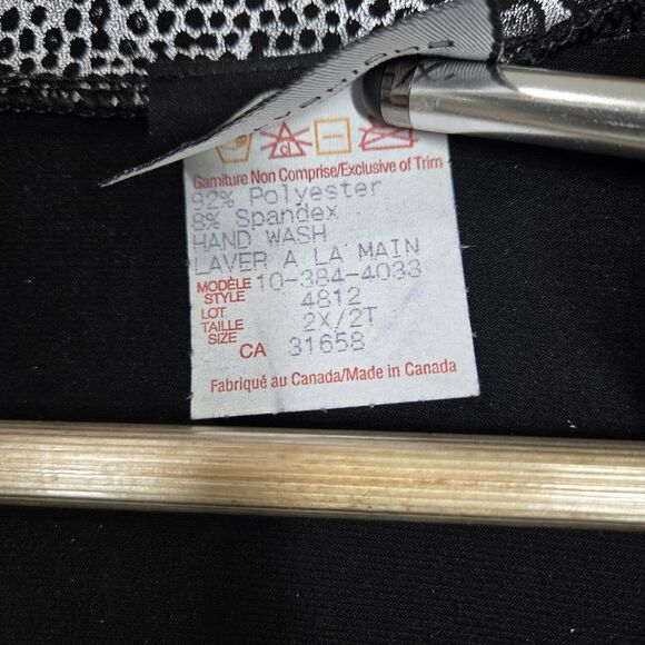 Artex Fashions Jacket Sz 2X Black Silver Metallic Animal Print Slinky Zip Up - Picture 10 of 14